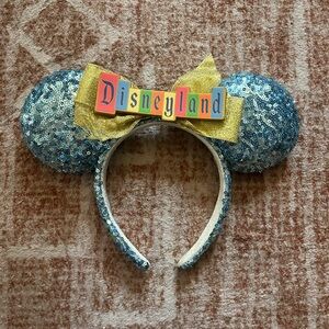 Disneyland Blue Sequin Ears Headband